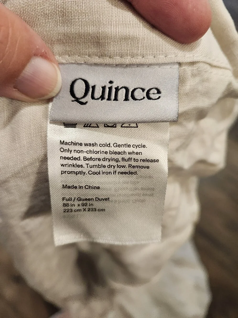 Quince European Linen Duvet Cover Queen Full Sand NWOT OEKO-TEX